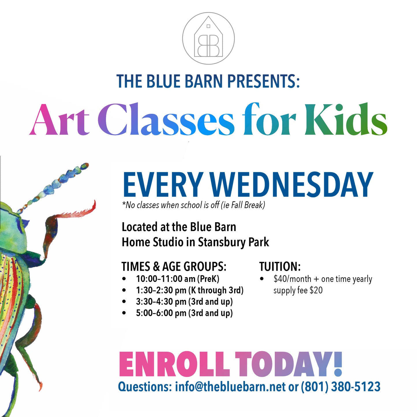 Art Classes for Kids by Camilla Metzler (2026-2027)