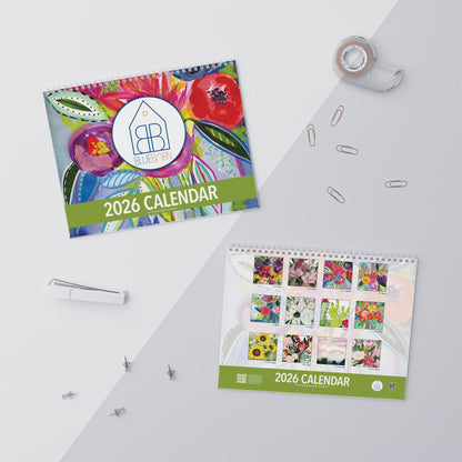 Blue Barn 2026 Wall Calendar with prints of Original Artwork by Camilla Metzler