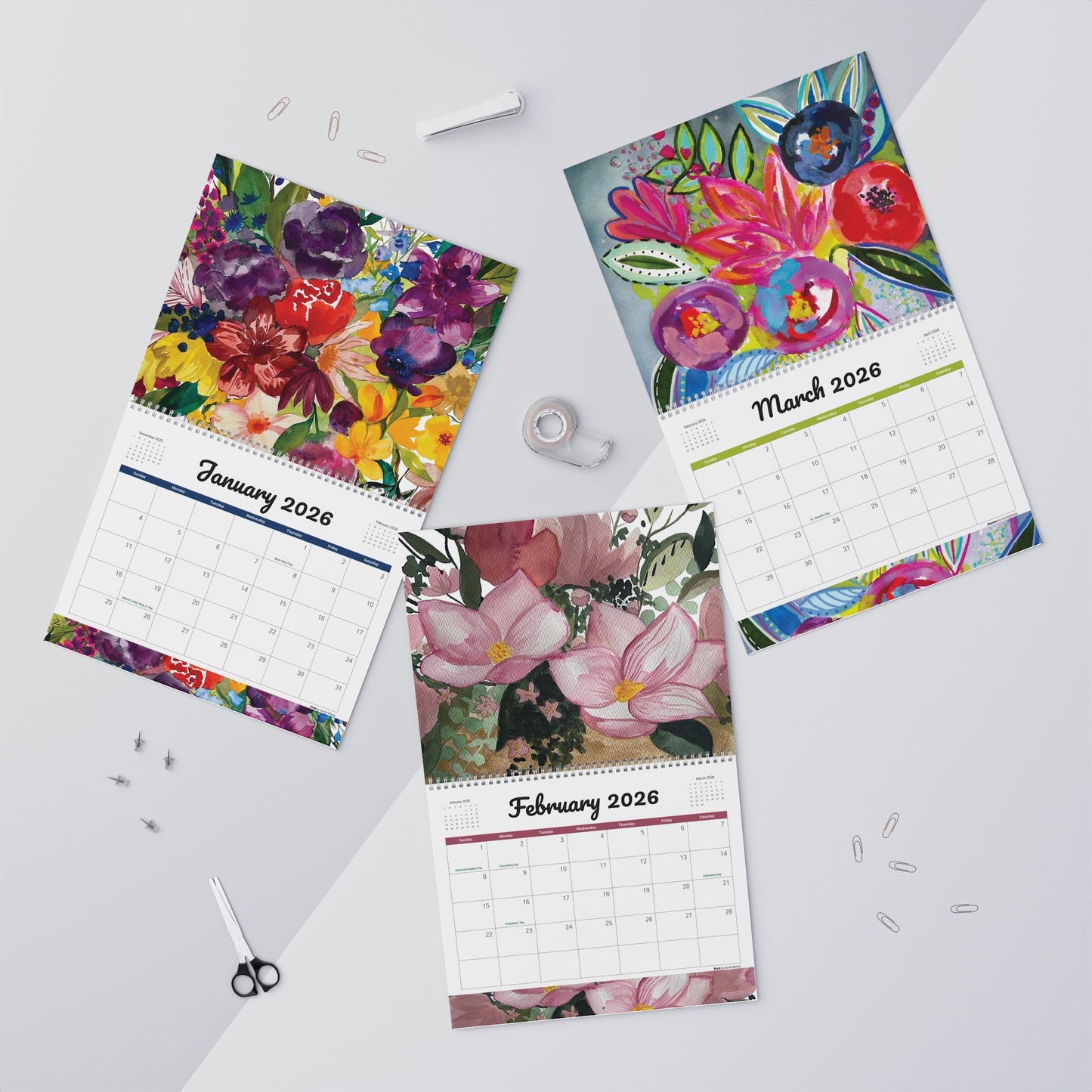 Blue Barn 2026 Wall Calendar with prints of Original Artwork by Camilla Metzler