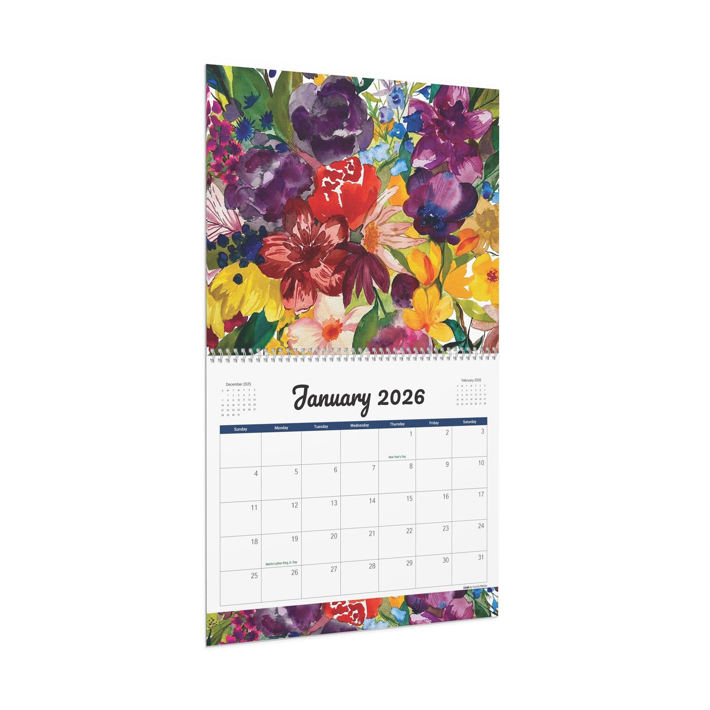 Blue Barn 2026 Wall Calendar with prints of Original Artwork by Camilla Metzler