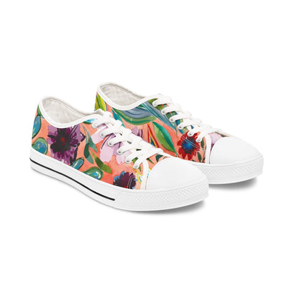 Blue Barn Women's Low Top Floral Sneakers, with Original Artwork by Camilla Metzler