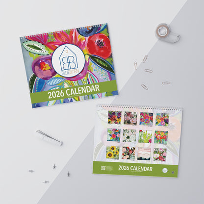 Blue Barn 2026 Wall Calendar with prints of Original Artwork by Camilla Metzler